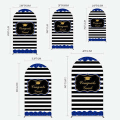 Aperturee Aperturee Congrats Grad Royal Blue Flower Arch Backdrop