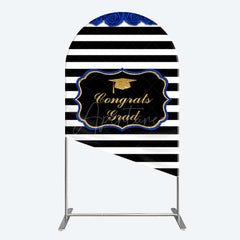 Aperturee Aperturee Congrats Grad Royal Blue Flower Arch Backdrop