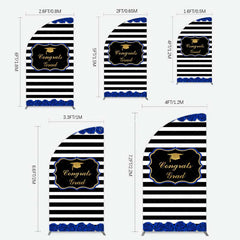 Aperturee Aperturee Congrats Grad Royal Blue Flower Half Moon Arch Backdrop