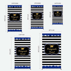 Aperturee Aperturee Congrats Grad Royal Blue Flower Rectangle Backdrop