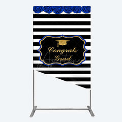 Aperturee Aperturee Congrats Grad Royal Blue Flower Rectangle Backdrop