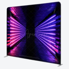 Aperturee - Aperturee Cool Dim Neon Tunnel Wall Fabric Party Backdrop Decor