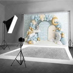 Aperturee - Aperturee Cow Jumped Over The Moon Photography Backdrop Space Rocket Party Banner