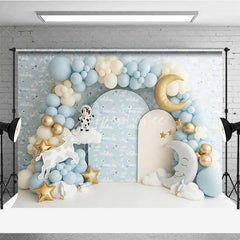 Aperturee - Aperturee Cow Jumped Over The Moon Photography Backdrop Space Rocket Party Banner