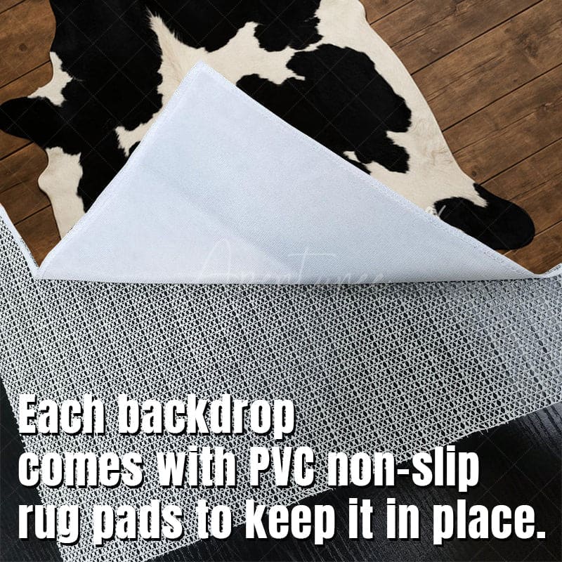 Aperturee - Aperturee Cow Shape Carpet Fabric Floor Backdrop For Photo