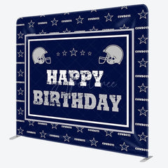 Aperturee - Aperturee Cowboy Navy Blue Baseball Square Tension Backdrop
