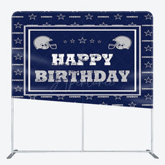 Aperturee - Aperturee Cowboy Navy Blue Baseball Square Tension Backdrop