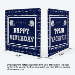 Aperturee - Aperturee Cowboy Navy Blue Baseball Square Tension Backdrop