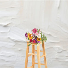 Aperturee - Aperturee Creamy White and Beige Textured Paint Strokes Photography Backdrop Abstract Art Studio Prop for Portraits