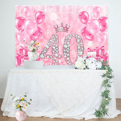 Aperturee - Aperturee Crown Talk To 40 Balloon Happy Birthday Backdrop