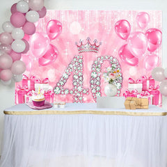Aperturee - Aperturee Crown Talk To 40 Balloon Happy Birthday Backdrop