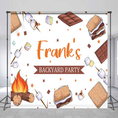 Aperturee Aperturee Custom Backyard Party Backdrop for Barbecue Campfire S’mores and Marshmallows Personalized Outdoor BBQ Decor