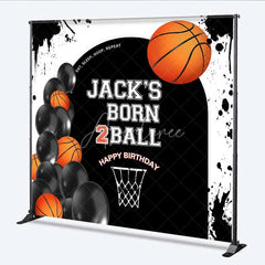Aperturee - Aperturee Custom Basketball Born 2Ball Birthday Backdrop Eat Sleep Hoop Repeat Party Decor