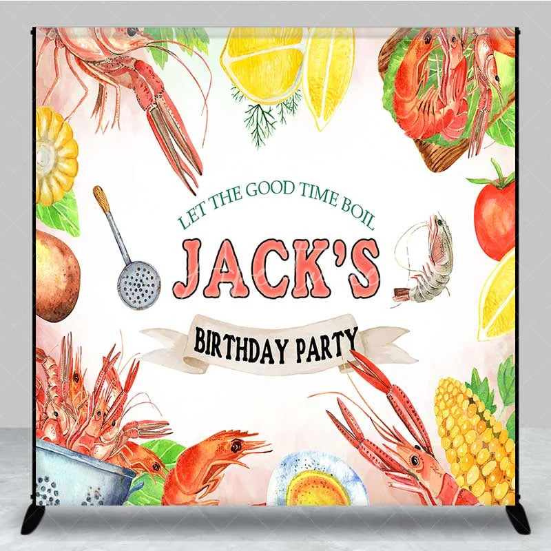Aperturee - Aperturee Custom Birthday Backdrop Seafood Boil Crawfish Shrimp Feast Photography Background