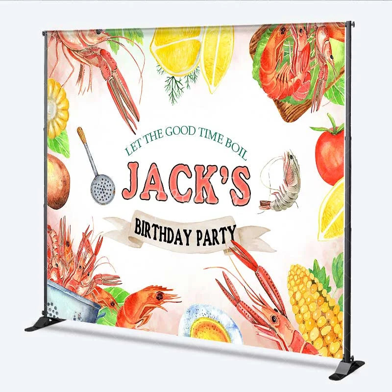 Aperturee - Aperturee Custom Birthday Backdrop Seafood Boil Crawfish Shrimp Feast Photography Background