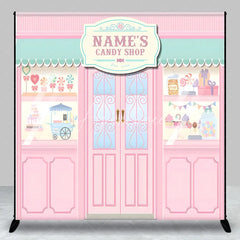 Aperturee - Aperturee Custom Candy Shop Backdrop Personalized Sweet Sweet Birthday Party Storefront Decor