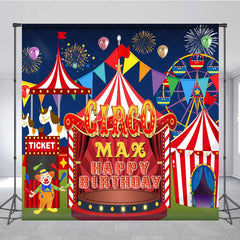 Aperturee - Aperturee Custom Circus Birthday Cartoon Game Night Backdrop