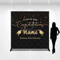 Aperturee - Aperturee Custom Graduation Backdrop Personalized Class of 2026 Congratulations Party Supplies