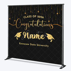 Aperturee - Aperturee Custom Graduation Backdrop Personalized Class of 2026 Congratulations Party Supplies