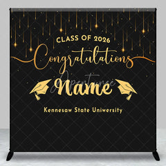 Aperturee - Aperturee Custom Graduation Backdrop Personalized Class of 2026 Congratulations Party Supplies