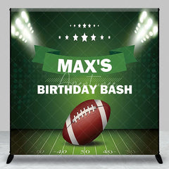 Aperturee - Aperturee Custom Green Football Field Stadium Lights Birthday Party Backdrop Personalized Sports Celebration Decor