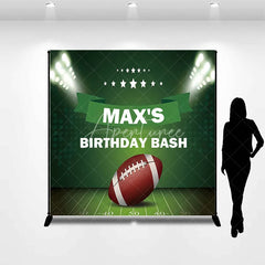 Aperturee - Aperturee Custom Green Football Field Stadium Lights Birthday Party Backdrop Personalized Sports Celebration Decor