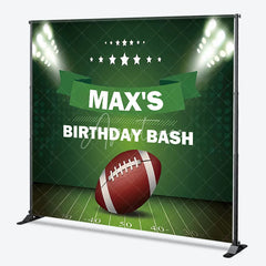Aperturee - Aperturee Custom Green Football Field Stadium Lights Birthday Party Backdrop Personalized Sports Celebration Decor