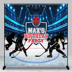 Aperturee - Aperturee Custom Hockey Birthday Backdrop Personalized Ice Stadium Sports Theme Party Banner