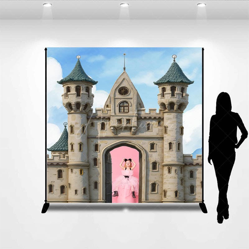 Aperturee - Aperturee Custom Photo Castle Cartoon Sky Birthday Backdrop