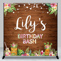 Aperturee - Aperturee Custom Photo Floral Hawaii Light Birthday Backdrop