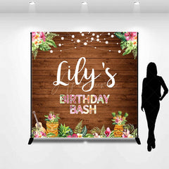 Aperturee - Aperturee Custom Photo Floral Hawaii Light Birthday Backdrop