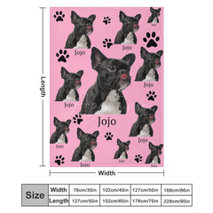 Aperturee - Aperturee Custom Photo Pet Blanket with Your Dog’s Face Personalized French Bulldog on Pink Funny Gift for Dog Mom