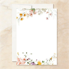 Aperturee - Aperturee Custom Set of 20 Watercolor Floral Wedding After Party Invitation Peach Flowers Elegant Reception Celebration Card