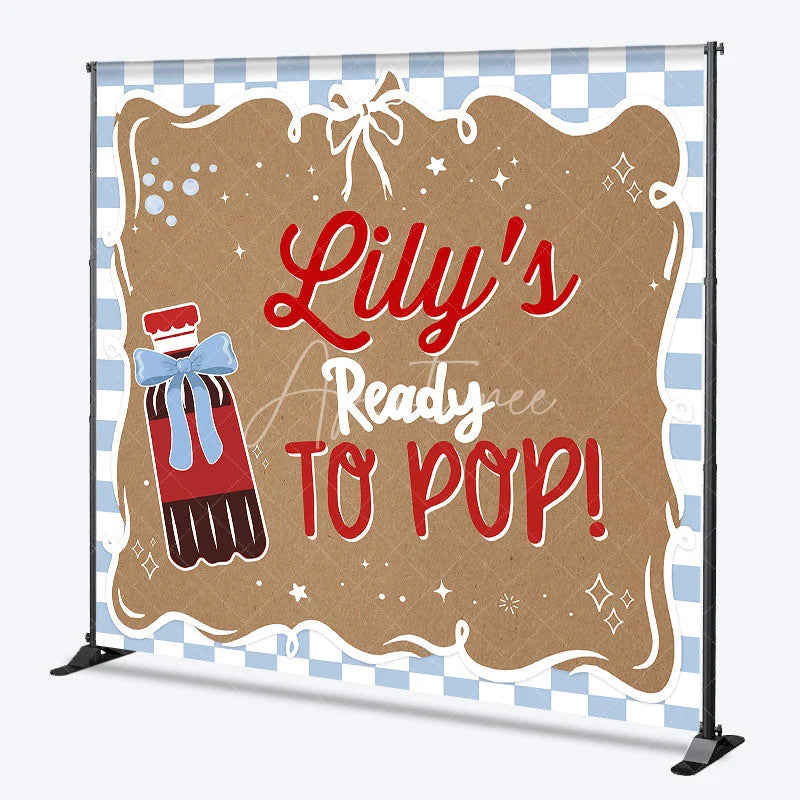 Aperturee - Aperturee Custom Soda Bottle Ready to Pop Backdrop Baby Shower Party Decor with Personalized Name