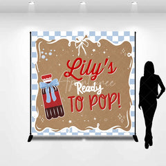 Aperturee - Aperturee Custom Soda Bottle Ready to Pop Backdrop Baby Shower Party Decor with Personalized Name
