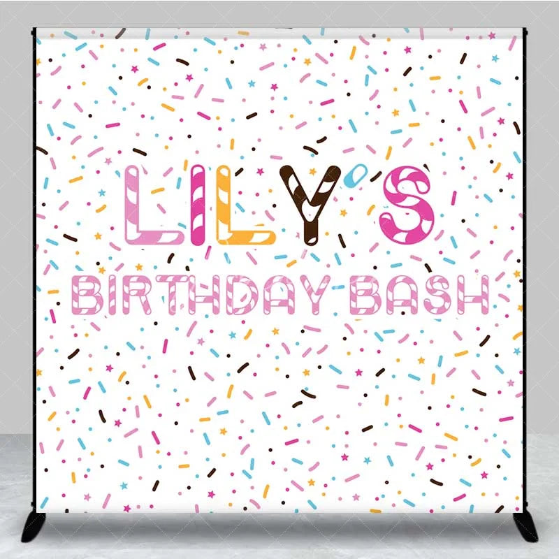 Aperturee - Aperturee Custom Sprinkles Birthday Backdrop Sweet Candy Confetti Photography Background
