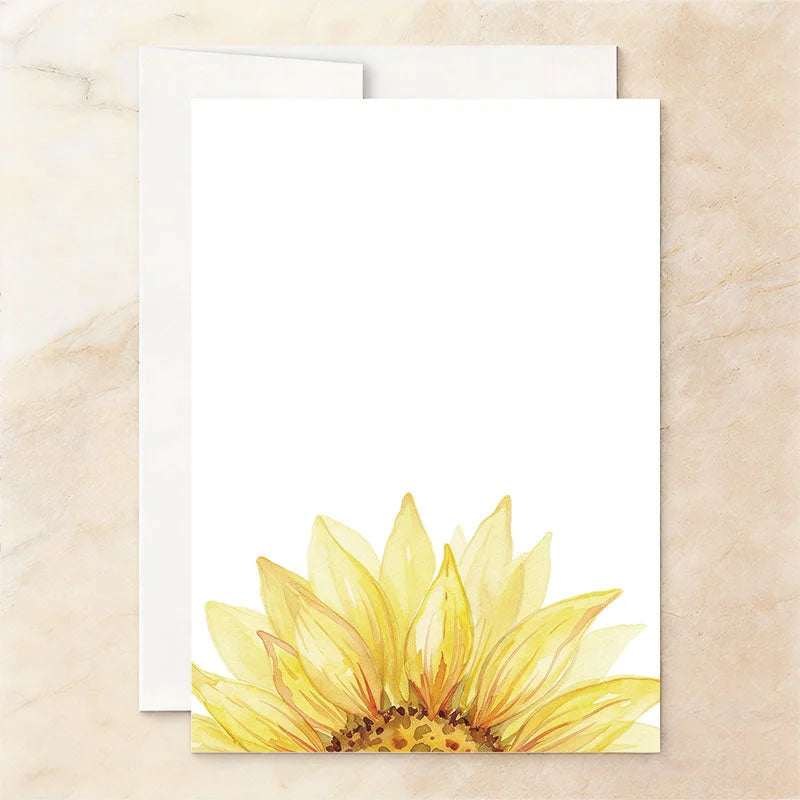 Aperturee - Aperturee Custom Watercolor Set of 20 Sunflower Bridal Shower Invitation Elegant Rustic Floral Design for Bride-to-Be