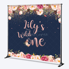 Aperturee Aperturee Custom Wild One First Birthday Backdrop for Girl Boho Floral and Rose Gold Personalized Rustic Party Decor