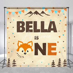 Aperturee - Aperturee Custom Woodland Fox First Birthday Party Backdrop Personalized Forest Animal Theme Celebration Decor
