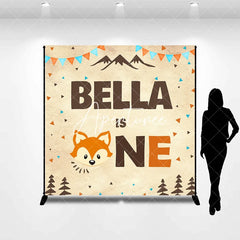 Aperturee - Aperturee Custom Woodland Fox First Birthday Party Backdrop Personalized Forest Animal Theme Celebration Decor