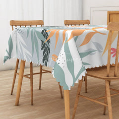 Aperturee - Aperturee Cute and Fresh Hawaiian Rectangle Tablecloth with Colorful Plants for Tropical Summer Party Decor
