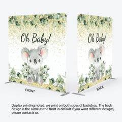 Aperturee - Aperturee Cute Boho Koala Baby Shower Square Tension Backdrop
