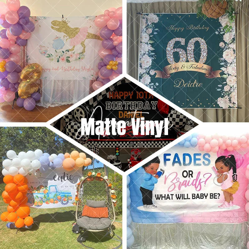Aperturee - Aperturee Cute Cartoon Halloween Happy Booday Birthday Backdrop with Ghosts Pumpkins and Haunted House for Spooky Party Decor