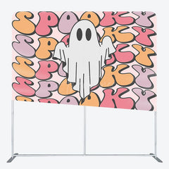Aperturee - Aperturee Cute Ghost Spooky Halloween Square Tension Backdrop
