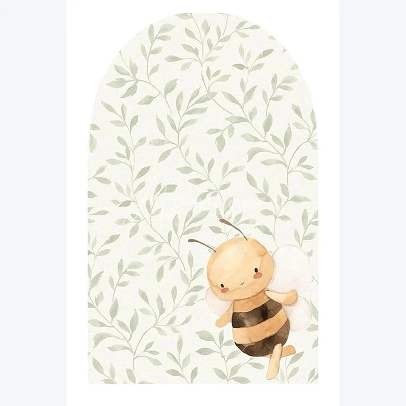 Aperturee - Aperturee Cute Goose Baby Shower Arch Backdrop Green Floral Animal Whimsical Nursery Decor for Gender Neutral Celebration