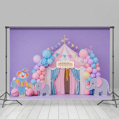 Aperturee - Aperturee Cute Macaron Color Scheme Circus Cake Smash Backdrop