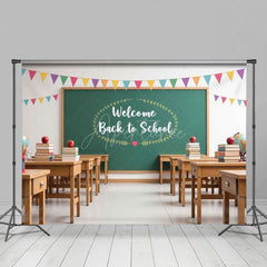 Aperturee - Aperturee Cute Welcome Back To School Classroom Photo Backdrop