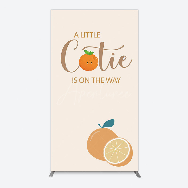 Aperturee - Aperturee Cutie On The Way Baby Shower Party Rectangle Backdrop