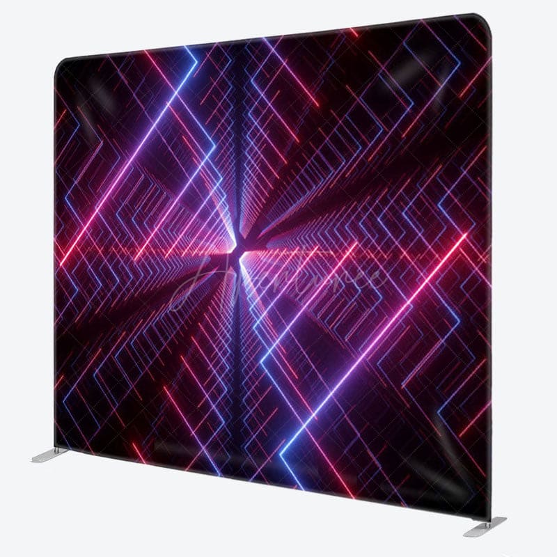 Aperturee - Aperturee Cyber Style Neon Lights Layering Fabric Party Backdrop