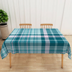 Aperturee - Aperturee Dark and Light Green Checkered Rectangle Tablecloth for St. Patrick’s Day or Spring Party Decor